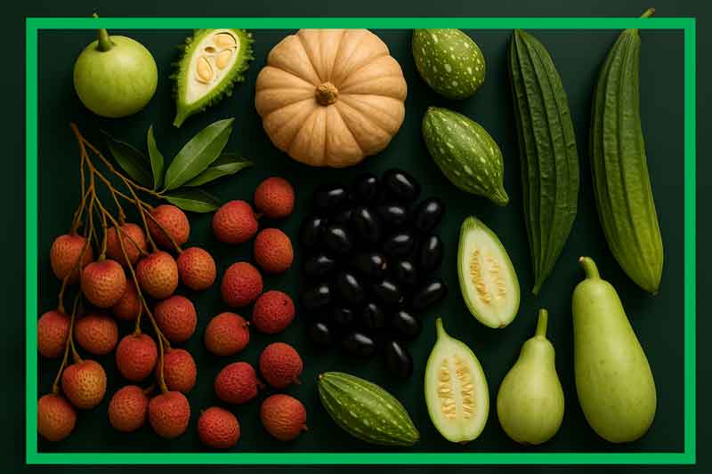 Monsoon fruits and vegetables
